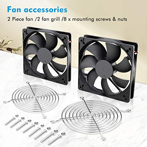 Wathai 120mm x 25mm 12V Computer Case Cooling Fan 12 Volt 2Pin DC Fan 2Pack | High Speed 2000RPM 5 inch 12v Computer Fan for Ice Maker Battery Supply Wine Fridge Replacement AMP Cooling - style: 12V 2Pin 2000RPM