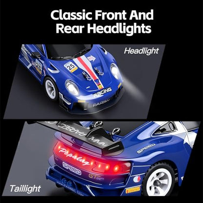 GoolRC WLtoys 284019-A RC Cars, 1:28 Scale Remote Control Car, 4WD 30KM/H High Speed RC Racing Car, 2.4GHz Rally Vehicle with Gyroscope, LED Lights and 2 Batteries for Adults