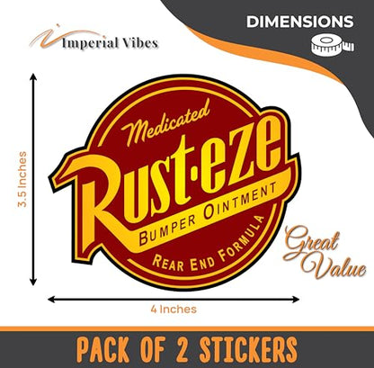 IMPERIAL VIBES – Rust-Eze Sticker – Vinyl Decal for Car, Truck, and Van – Removable Indoor and Outdoor Use for Laptop Sticker – Waterproof Decal for Window and Waterbottle – Pack of 2 Imp 46