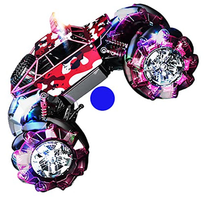 Chandler RC Car Rechargeable USB Dual Grip Remote Control Hand Gesture Sensor an Off Road Climbing Drift Stunt Car HBD88-P7 (Blue) - color: Blue