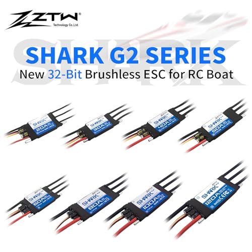 ZTW Shark G2 120A ESC Built-in Swithcing BEC 5V/6V 8A Water-Cooling Bidirectional Waterproof Brushless Speed Controller for RC Boat Marine