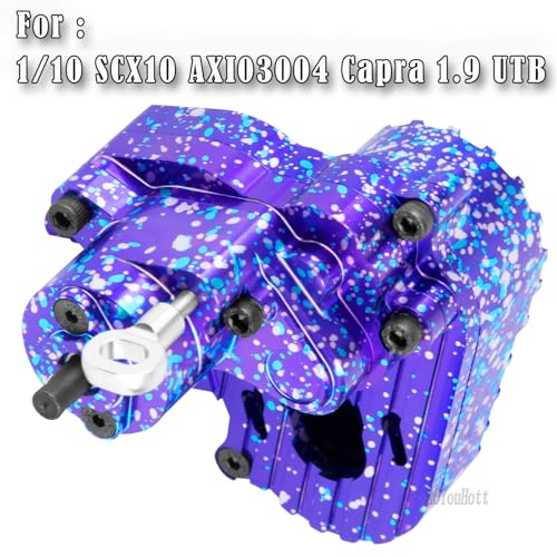 RC Transmission Gearbox Upgrades Part for 1/10 SCX10 AXI03004 Capra 1.9 UTB,Aluminum Complete Transmission Case Hops Up,Purple Colorful - color: Purple Colorful-(rc Upgrades Part）