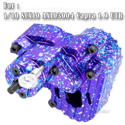 RC Transmission Gearbox Upgrades Part for 1/10 SCX10 AXI03004 Capra 1.9 UTB,Aluminum Complete Transmission Case Hops Up,Purple Colorful - color: Purple Colorful-(rc Upgrades Part）