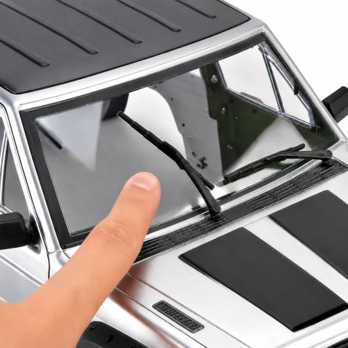 1/10 RC Crawler Hard Body Shell Kit, 313mm Cherokee Style, Gray | Fits Axial SCX10, SCX10 II 90046/90047 & TRX4; hard plastic shell with interior, grille, flares, mirrors and hardware - color: Gray