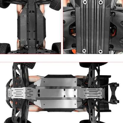 Stainless Steel Front Rear Center Skid Plate Chassis Protector Guard Armor for 1/6th XRT 8S RC Crawler Car Upgrades