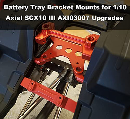 RZXYL Aluminum Alloy Battery Tray Bracket Mounts for 1/10 Axial SCX10 III AXI03007 RC Crawler Car Upgrades Parts (Silver) - color: Silver