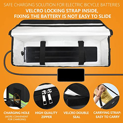 Lipo Battery Safe Bag Explosionproof, Large Capacity Fireproof Bag for Ebike Battery Charging and Storage