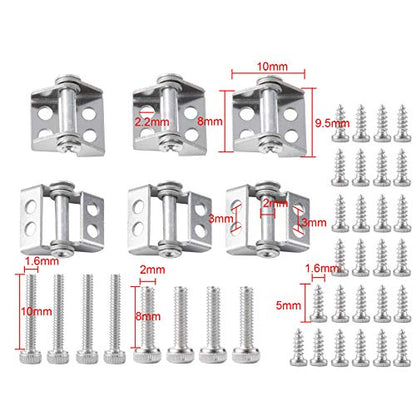 6Pcs Metal RC Trailer Cargo Box Hinge with Screws for 1/14 Tamiya RC Truck | CNC-Machined,Heavy-duty Aluminum Alloy Hinge,RC Upgrade Parts Replacement