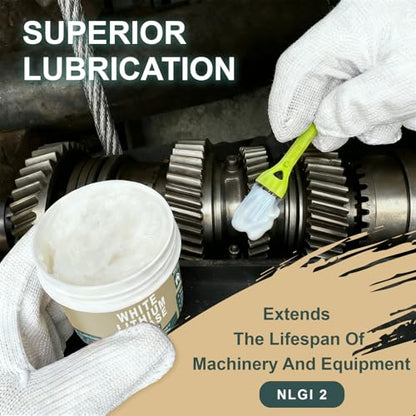 BTAS White Lithium Based Grease for Garage Door Tracks Hinges and Sliding Mechanisms,Bearings & Gears Lubricant Grease, Suitable for Automotive, Marine, Industrial & Household Applications,NLGI 2 5 oz - size: 5 oz