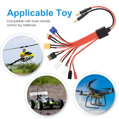 RC Lipo Battery Charger Adapter Connector Splitter Wire 8 in 1 – Universal Connector to XT60/ 4.0mm Banana Plug Lead Cable for TRX, T-Plug, Futaba, Tamiya Mini, XT60, EC3, JST,Tamiya (4.0mm Banana)