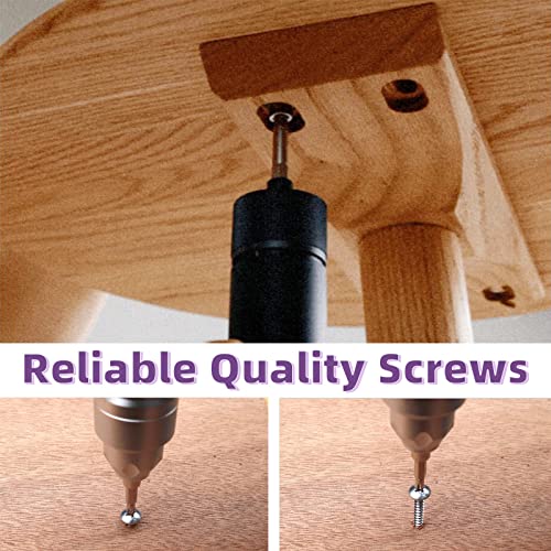 Swpeet 205Pcs #8 x 1/2" to 1-3/5" 304 Stainless Steel Phillips Truss Head Self Tapping Screws Phillips Cross Drive Wood Screws Sheet Metal Screws Assortment Kit for Sheet Metal, Wood, PVC Plastic - size: M4