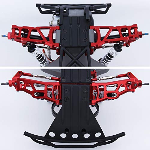 Hobbypark Aluminum Front & Rear Suspension A-Arms Set,Tie Bar for 1/10 Traxxas Slash 2WD RC Car Upgrade Parts Hop Ups, Replacement of 2555 3631 2532,Red - color: Red