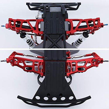 Hobbypark Aluminum Front & Rear Suspension A-Arms Set,Tie Bar for 1/10 Traxxas Slash 2WD RC Car Upgrade Parts Hop Ups, Replacement of 2555 3631 2532,Red - color: Red