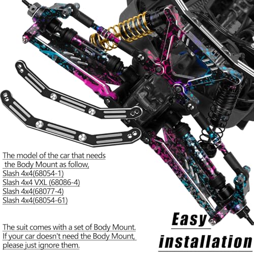 Upgrades Part for 1/10 Slash/Rustler/Stampede/Hoss 4x4 VXL,RC Shock Absorbers&Suspension Arms&Drive Shaft Axles&Steering Knuckle Kit&Shock Tower&Adjustable Links&Steering Block,Colour - color: Colour(parts)