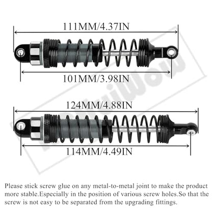 RC Alloy Shocks Absorber Upgrades Part 1/10 Big Rock Granite Senton 3S BLX & Mega550,1/8 Typhon 3S BLX & Mega550,Metal Front Rear Shocks Absorber 4PCS,Titanium