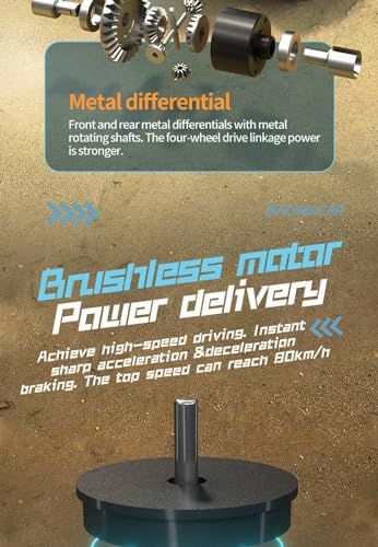 ZLL Beast SG116 MAX Brushless 1/16 Scale 4WD, for Adults, UP to 80KMH RTR RC Truck with 35A 3 Wire ESC, 2.4GHz Remote Control