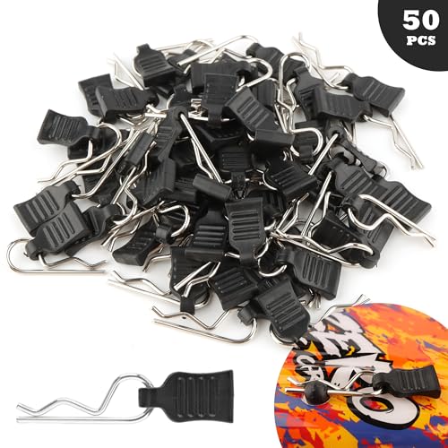 50 Pieces 1mm Universal RC Body Clips with Pull Tabs Car Clips RTR Clip Pins H165 Spare Parts for 1:14 1:16 1:18 Scale Redcat HPI Himoto HSP Exceed RC Car SCX24 TRX4M Truck (Black) - color: 1.0mm