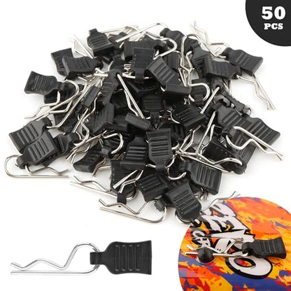 50 Pieces 1mm Universal RC Body Clips with Pull Tabs Car Clips RTR Clip Pins H165 Spare Parts for 1:14 1:16 1:18 Scale Redcat HPI Himoto HSP Exceed RC Car SCX24 TRX4M Truck (Black) - color: 1.0mm