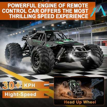 Fast Remote Control Car, RC Cars 1:16 4WD High Speed Motor | for Adults 30+KPH 2.4GHz Remote Control with No Delay Off Road RC Truck All Terrains RC Cars for Professional Enthusiast