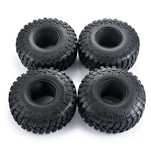 RC Rubber 1.9 Crawler Tires 120MM 4PCS Set for 1/10 Scale SCX10 D90 Wraith 90048 90018 RR10 RC Crawler Car