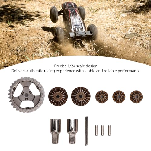 1/24 Scale RC Differential Gear Set, Metal Upgrade Kit for Precise Fitting, Enhanced Handling and Acceleration for RC Racing and Cars