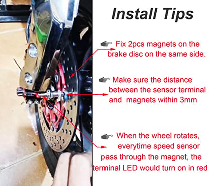 SECLUDE Speed Sensor Adapter for Universal Motorcycle Speedometer Tachometer Gauge with Sensor Mount
