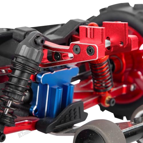 RC Aluminum Adjustable Wing Mount Upgrades Part for 1/14 Typhon Grom 223S (ARA2306,ARA2306s,ARA2106) RC Car,Adjustable Wing Mount Hops Up,Red - color: Red-(upgrades Part）
