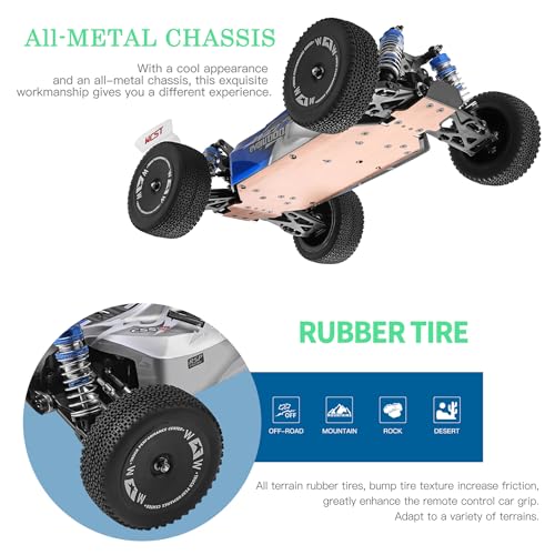 GoolRC WLtoys 144011 RC Cars for Adults, 1:14 Scale Remote Control Car, 4WD 65KM/H High Speed RC Racing Car, 2.4GHz All Terrains Off Road RC Buggy Trucks for Teens - size: 1 Battery
