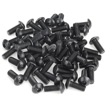 55 Pieces M5 x 12mm Button Head Socket Cap Screws, Thread Pitch 0.8mm, Sutemribor M5 Black Screws, 10.9 Grade Alloy Steel, Black Oxide Finish, Fully Threaded - size: M5 x 12mm, style: Button Head