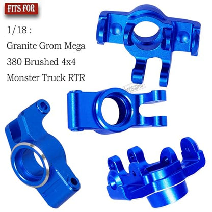 Upgrades Parts for 1/18 Granite Grom Mega 380 Brushed 4x4 Monster Truck RTR,Aluminum Front Steering Block Knuckles & C-Hubs Caster Blocks & Rear Hubs Hops Up,4PCS Navy Blue - color: Blue(4pcs)