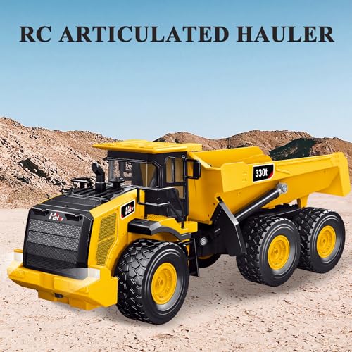 RC Dump Truck, Remote Control Dump Truck 11 Channel with Lights/Sounds/2 Batteries for Adults, RC Construction Vehicles Toys for Boys Kids, 1:16 Scale RC Dump Truck Toys - style: RC Dump Truck