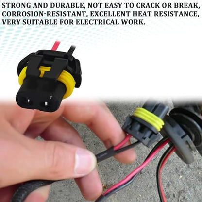 Headlight Connector Plug Fog Light Headlight Wiring Harness Pigtail Sockets Female Adapter Kit for 9005 9006 9012 HB3 HB4, Headlamp Wire Harness Plug Socket Connector for Car Accessories (2PCS) - style: 2PCS