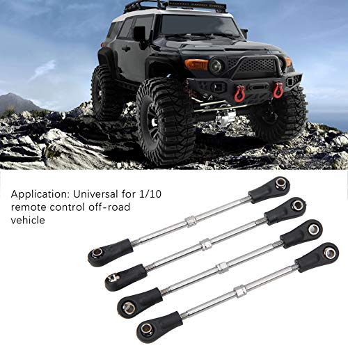 RC Car Steering Rod, 4Pcs Steering Linkage Rod Adjustable, Fit for Monsters Trunk Racing Truck 1/10 RC Model