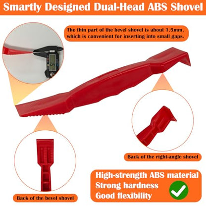 5Pcs Car Weatherstrip Installation & Cleaning Tool Kit – 2 Microfiber Towels, Groove Brush, Dual-Head ABS Shovel & 90° Metal Hook for Trim Groove, Roof Seal & Sunroof Strip