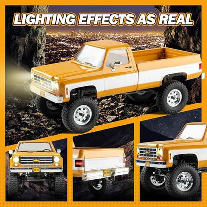 FMS 1/18 FCX18S Chevy K10 S RC Crawler RTR with License Red, RC Pickup Truck 4x4 Chevy Hobby Grade 2-Speed Transmission Monster Truck for Adults with Led Light (red)