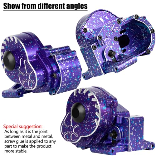 Metal Magnum 272R Assembled Transmission Upgrades Part for 1/10 Slash/Rustler/Stampede/Bandit 2WD VXL. Gearbox Transmission Bundle with Tooth Spur Gear Hops Up. #9495 Purple&Blue - color: Purple&blue(for 1/10)