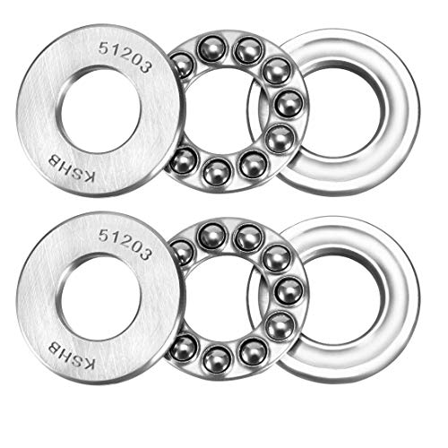 uxcell 51203 Thrust Ball Bearings 17mm x 35mm x 12mm Chrome Steel ABEC3 Single Row Roller 2pcs - size: 17mmx35mmx12mm