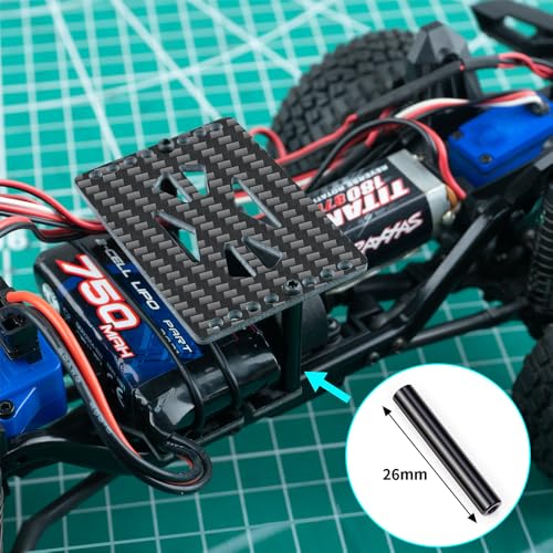 MOHERO RC Battery Tray Double Decker Carbon Fiber ESC Mount Plate for 1/18 RC Crawler Car TRX4M Upgrade Parts