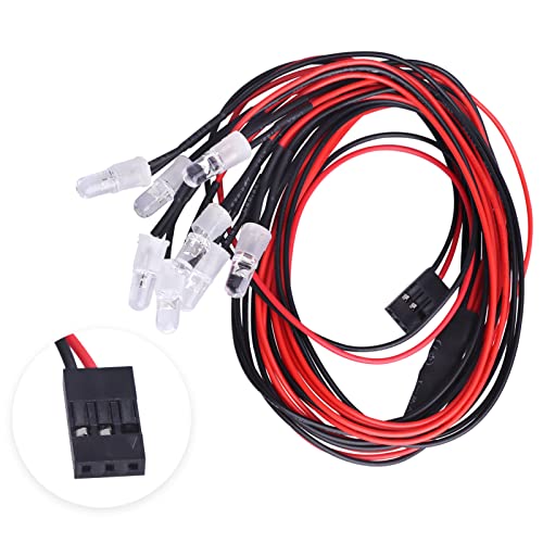 8 LEDs 5 mm LED Light Headlights Taillight Kit Accessories Compatible with Traxxas Arrma Redcat HSP Tamiya Axial SCX10 Losi RC Car Truck Tank Crawler Body Shell