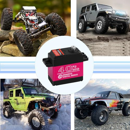 2 Pack High Torque 40KG Digital Servo, DS3240MG Full Metal Stainless Steel Gear Waterproof Steering RC Servo, for 1/8 1/10 Scale RC Car Crawler Buggy Airplane Control Angle 180°