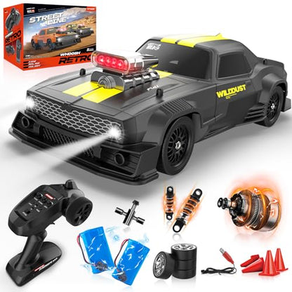 1/16 RC Drift Car with Gyro Full Proportional 4WD 50KM/h High Speed Remote Control Cars+Remote Control Robot Dog Toy 2.4GHz 8WD All-Terrain Gesture Sensing Stunt RC Cars RTR Climbing Robot Dogs