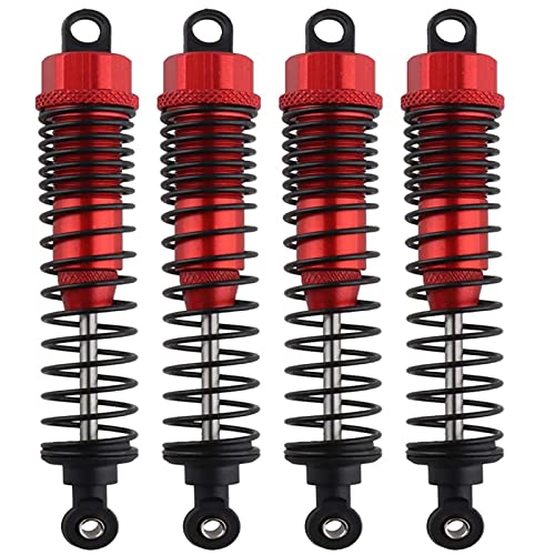 4pc Front Rear Aluminum Shocks (110mm, Oil Filled,) for Redcat Gen7 Pro Sport Everest 10 Gen 8 v2 Volcano Epx Pro RidgeRock Wendigo 1/10 Rc Crawler Red - color: red