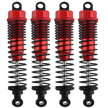 4pc Front Rear Aluminum Shocks (110mm, Oil Filled,) for Redcat Gen7 Pro Sport Everest 10 Gen 8 v2 Volcano Epx Pro RidgeRock Wendigo 1/10 Rc Crawler Red - color: red