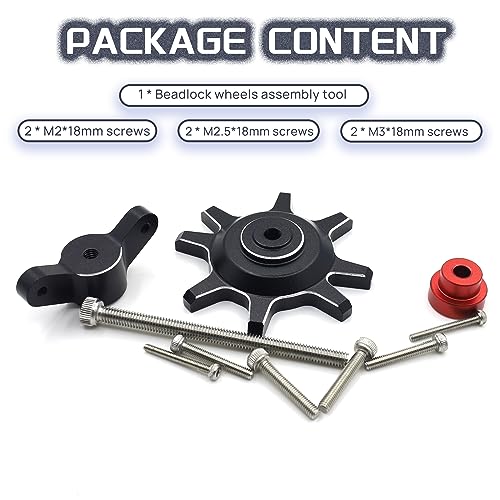 1.9/2.2 Beadlock Wheels Mounting Tool for RC Crawler Tires Rims(Black) | Wheel Mounting,1/10 Scale,Beadlock Tires,Easy Assembly,Precision Fit,Durable Construction - color: Black