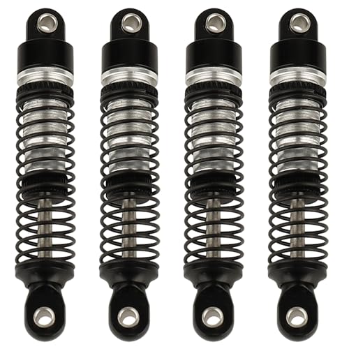 4PCS 53mm/59mm/65mm/78mm Aluminum Shocks Absorbers Oil Threaded Damper for 1/18 RC Crawler TRX4M TRX-4M Bronco Defender K10 Upgrade Parts (53mm-black) - color: 53mm-black