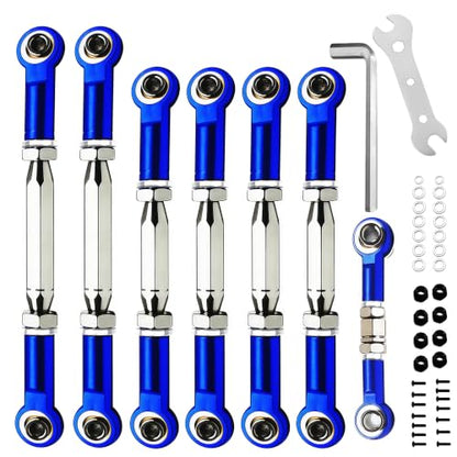 (2026 Upgrade) 78-108mm Stainless Steel Turnbuckles/Camber Link for 1/10 Traxxas Slash 4X4 VXL/Rustler 4X4 VXL/Stampede 4X4 VXL/Hoss 4X4/ RC Car Hops Up Parts(Blue) - color: Sky Blue