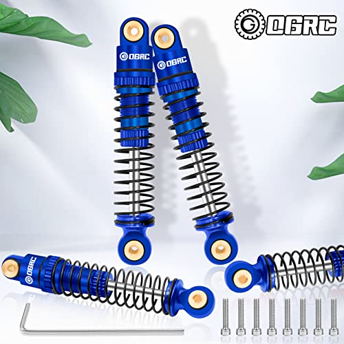 OGRC Shocks Absorber Oil Threaded Damper Aluminum Front & Rear Shocks for Axial SCX24 C10 JLU Deadbolt Gladiator Bronco Upgrade Parts (Blue) - color: Blue