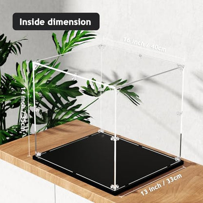 Clear Acrylic Display Case, Self-Assemble Showcase for Collectibles, Action Figures, Dolls- Alternative Glass Box for Commemorative Gifts（16*13*14inch,40*33*35cm） - size: 16x13x14inch,40x33x35cm