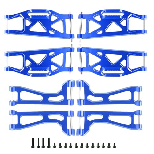 Aluminum A-Arms for Traxxas WideMaxx Suspension Arms Upgrades Set Front & Rear (8-Pack) (Blue) - color: Blue