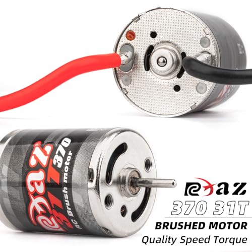 Brushed Power Combo 370 31T Motor 60/320A ESC BEC 6V/2A Splash-Proof for 1/16 1/18 RC Buggy Car Traxxas LaTrax Teton Rally Desert Prerunner Losi Mini-T 2.0 LMT, RC Drift Buggy Truck Car - size: 370 31T
